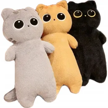 plyšák PLYŠOVÁ KOČIČKA PLYŠOVÁ S VELKÝMA OČIMA POLŠTÁŘ MĚKKÁ PLYŠOVÝ MAZLÍČEK PŘÍTULNÍČEK 80 CM