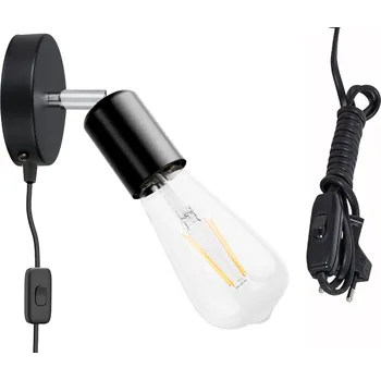 Nástěnné svítidlo Nástěnné svítidlo KINKIET otočné LOFT 1x E27 s vypínačem on/off na kabelu