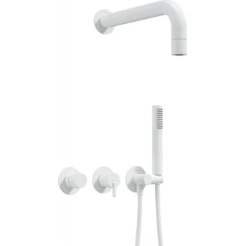Sprchový set DEANTE - Silia Bílá - Podomítkový sprchový set, s ruční a hlavovou sprchou NQS_A0XK