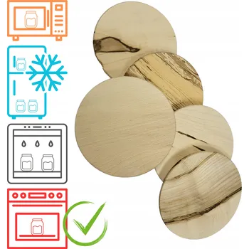 Obraz Dřevěné víčko na sklenice Weck 80 mm 5 kusů