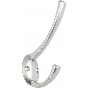 Věšák VĚŠÁK HÁČEK KOVOVÝ NA OBLEČENÍ ZAVĚŠENÍ NA ZEĎ DVOJITÝ AMIX W017/C CHROM