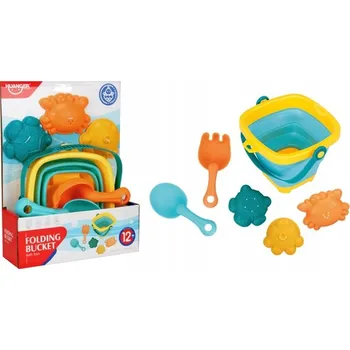 Hračka pro nejmenší SADA HRAČEK DO VANY GUMOVÝ KYBLÍK + KELÍMKY