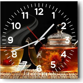 Hodiny Nástěnné hodiny do obývacího pokoje 40x40 Čaj Bezhlučný Hodiny na skle Tichý