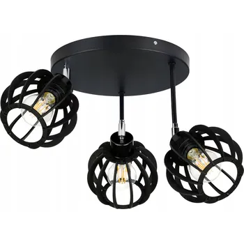 ZÁVĚSNÉ STROPNÍ SVÍTIDLO STROPNÍ SVÍTIDLO LUSTR ČERNÝ LOFT STÍNIDLO DŘEVO NA 3x E27