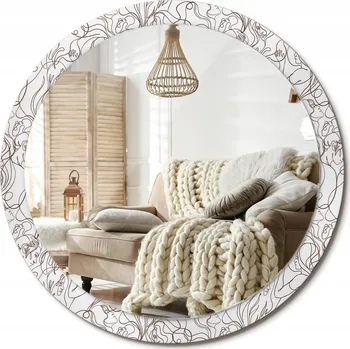 Zrcadlo Moderní Loftové zrcadlo závěsné s potiskem Tváře z řady Velké průměr 100 cm