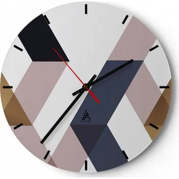 Hodiny Nástěnné hodiny do kuchyně 30x30 Abstrakce Skleněné hodiny do obýváku Tiché