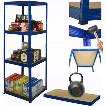 Dílenský regál Kovový regál do skladu, garáže, stojan HELIOS 180x50x50 cm, 4 police, nosnost 175 kg/police