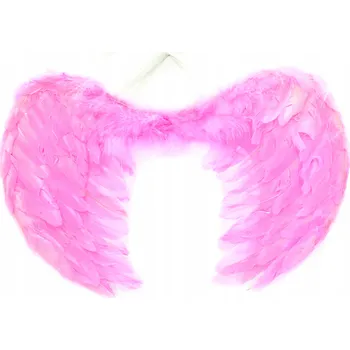 Karnevalový kostým RŮŽOVÁ KŘÍDLA S PEŘÍM KOSTÝM ANDĚLÍČEK BETLÉM