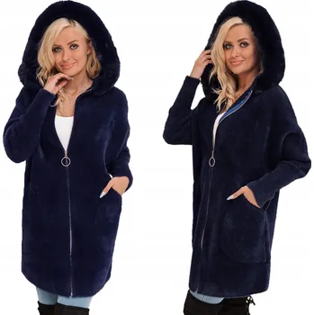 Dámský kabát Soprato dámský kabát oversize S KAPUCÍ S KOŽÍŠKEM přechodný univerzální