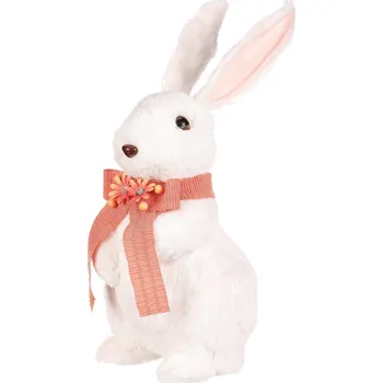 Vánoční ozdoba Zajíc s mašlí - stojící