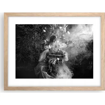 Obraz Obraz plakát v rámu světlý dub do obýváku 40x30 abstrakce foto na zeď