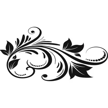 Samolepící dekorace Samolepka na stěnu Drukant Listy W-R030_50 25 x 50 cm černá