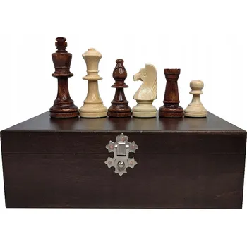 Šachy Šachové figurky Caissa, Staunton, velikost č. 5 v dřevěné kazetě