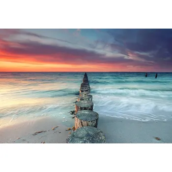 Obraz Vícedílný obraz Krásný západ slunce nad mořem 3D 120x80