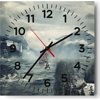 Hodiny Kuchyňské nástěnné hodiny 30x30 Krajina Skleněné hodiny do obýváku Moderní Tiché