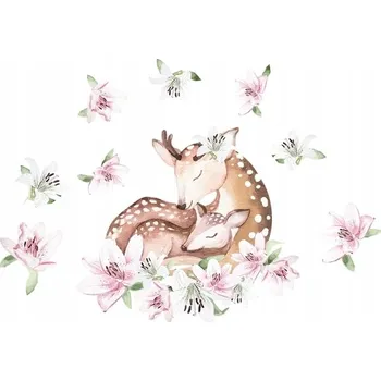 Samolepící dekorace Samolepka na zeď YokoDesign Jelínek s liliemi DK380 71x102 cm