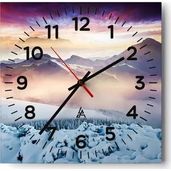 Hodiny Nástěnné hodiny do obýváku 40x40 Krajina Bezhluczne Skleněné hodiny Tiché