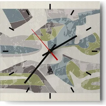 Hodiny Velké nástěnné hodiny na zeď 40x40 Tvary Skleněné hodiny Čtvercové Tiché