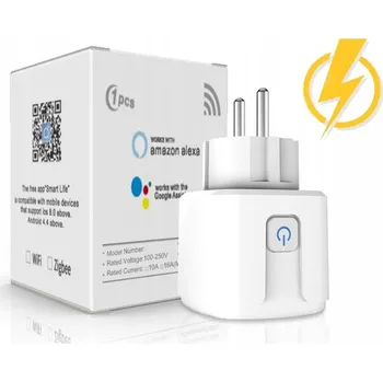 Elektrická zásuvka ZÁSUVKA WiFi SMART TUYA TIMER MĚŘÍ WATTY ČASOVÝ PROGRAMÁTOR ZÁSTRČKA