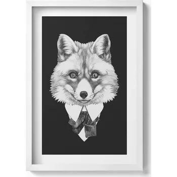 Obraz Dekorativní nástěnný obraz v rámu s grafikou Ilustrace hlava lišky 40x60 cm