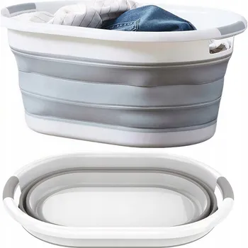 Skládací silikonová mísa 32 l bílá s protiskluzovými prvky