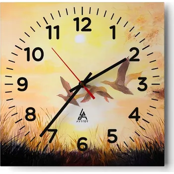 Hodiny Nástěnné hodiny do obýváku 40x40 Natura Tiché hodiny na skle Bez hlučný