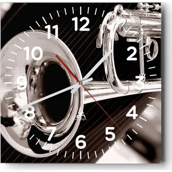 Hodiny Nástěnné hodiny do obýváku 40x40 Hudba Tiché Skleněné hodiny Bez hlučnosti