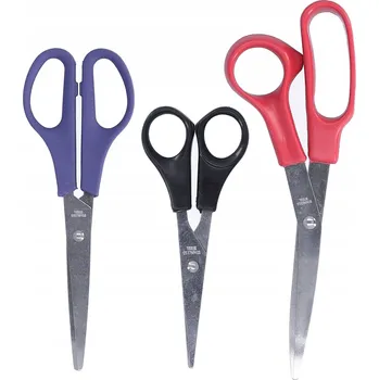 Kancelářské nůžky Nůžky kancelářské univerzální do školy kanceláře ocelové sada 3 kusů