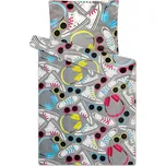 Povlečení KECKY mikroflanel, barevné boty na světle šedé, dětské, 140x200cm + 70x90cm