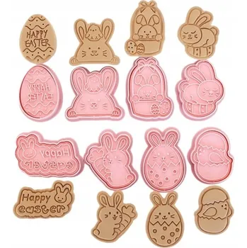 Vykrajovátko Vykrajovátka s razítkem Velikonoce VAJÍČKO ZAJÍČEK KUŘE vzor 2 8 ks