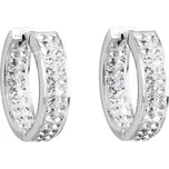 Stříbrné náušnice kruhy s krystaly Swarovski bílý kruh 31120.1