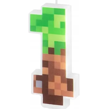 Dortová svíčka Svíčka na dort pixely Číslice 1 Narozeniny Minecraft