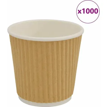 Jednorázové nádobí vidaXL Papírové kelímky na kávu 1000 pcs 4oz 100ml hnědé [4102798]
