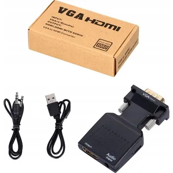 Video redukce HDMI Konvertor Anytech AAV_Adapter_VGA_HDMI BLACK na VGA, D-SUB a Audio, černý