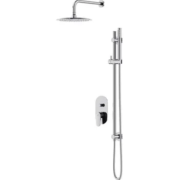 Vodovodní baterie CERSANIT - SET B260 podomítkový set INVERTO s vanovou/ sprchovou baterií chrom +černá páčka S952-005