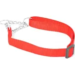 Duvo + DUVO červený polostahovací obojek řetízek a nylon- S