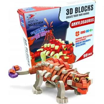 ostatní stavebnice Měkké 3D STAVEBNICE DINOSAURUS dinosaurem PUZZLE 98 dílků