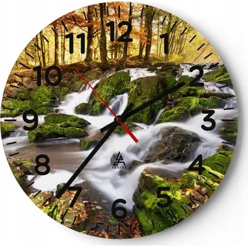 Hodiny Kuchyňské nástěnné hodiny 30x30 Krajina Moderní Skleněné hodiny do obýváku Tiché