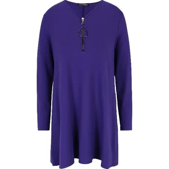 Dámská halenka Luxusní tunika s ozdobným zipem - v nadměrné velikosti 4101 419270 Černá 48