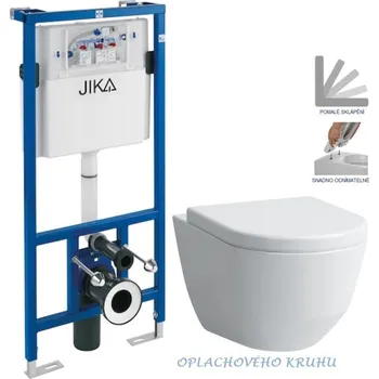 WC sada JIKA předstěnový instalační systém bez tlačítka + WC LAUFEN PRO RIMLESS + SEDÁTKO H895652 X LP1