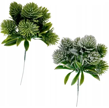 umělá květina Umělá Větvička vánoční zasněžená zelená dekorace DIY na aranžování 22 cm