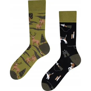 Pánské ponožky Barevné ponožky HUNTING divočák myslivec 43-46