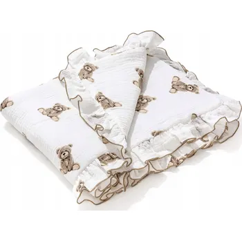 Dětská deka Mušelínová deka s volánky 55x75 s výplní Sweet Teddy