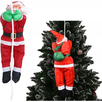 Vánoční dekorace PŘÍVĚSEK Mikuláš VSTUPUJÍCÍ PO LANĚ DEKORACE VÁNOČNÍ OZDOBA