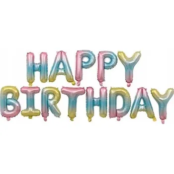 Balónek Balón HAPPY BIRTHDAY MULTICOLOR BANNER BALÓNKOVÁ GIRLANDA 40 cm Royalito_PL