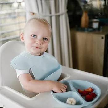 Bryndák BabyOno Silikonový bryndák s regulovaným zapínáním a kapsičkou, modrý