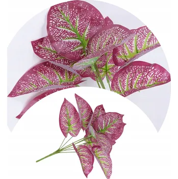 umělá květina VELKÉ LISTY TARO VĚTVIČKA UMĚLÉ KVĚTINY ZELENÉ DEKORACE KYTICE VÁZA 38 Cm