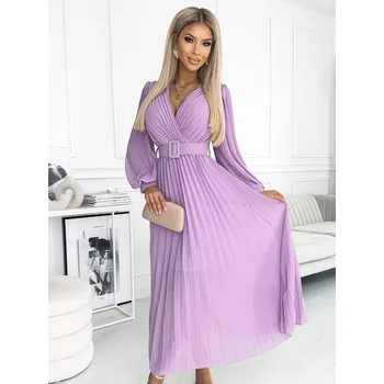 Dámské šaty Dámské midi šaty 414-6 ve fialové barvě , VELIKOST UNI ( S, M , L )