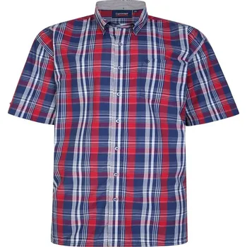 Pánská košile Pánská košile s krátkým rukávem - v nadměrné velikosti 3677 navy/red