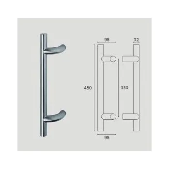 Věšák Madlo dveřní 32x350/450 vyosené nerez F